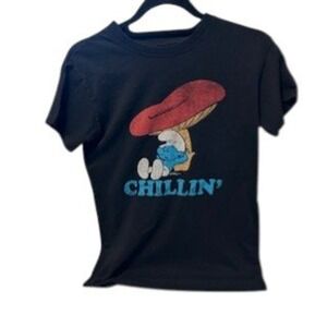The‎ Smurfs Chillin' Graphic T-Shirt Cartoon Character Tee Small